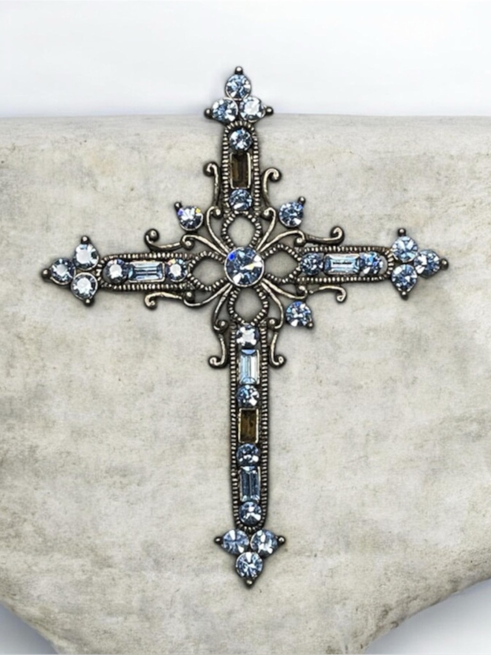 Vintage Crystal Cross Pendant